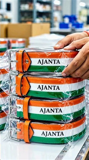 🇮🇳 Tiranga Belt – AJANTA | High-Tech Processing Factory 🧵 #factoryprocess #madeinindia