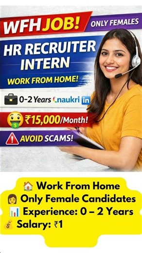 WFH Job 🔥 ₹15,000 Salary | HR Recruiter Work From Home | Latest Jobs 2026