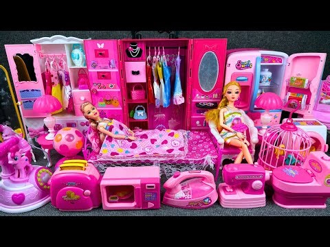 Satisfying with Unboxing Barbie Princess Dress Up Wardrobe & Bedroom Kitchen Playset | Review Toys