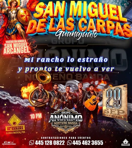 🪗 GRUPO ANÓNIMO NORTEÑO BANDA EN SAN MIGUEL DE LAS CARPAS 🎊 | 29 DE SEPTIEMBRE