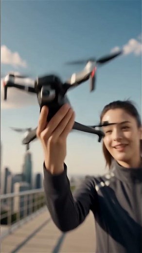 When a tech goddess tests a supersonic drone! 🚁✨