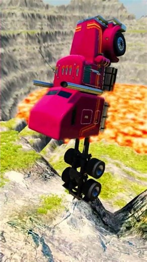 Cars vs Giant Lava Pit – BeamNG.drive 20 #beamng #shorts #beamngdrive #automobile #usa #car #india