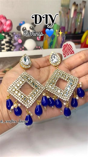 DIY Earrings 🎀 #sorts #viralshorts #craftideas #diy #earrings #handmade @CrafterKavya