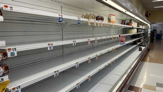 Here's why grocery stores are struggling to stock their empty shelves