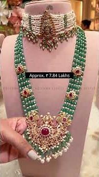 Make Your Wedding Unforgettable | Exquisite 22K Gold Pearl Sets with Emerald Beads & CZ