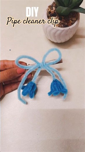 pipe cleaner cute hair clip..💌🫶 #pipecleanerart #pipeline #clips #bow #hairclip