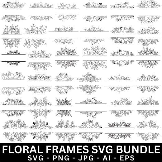 Floral Border SVG Bundle: Wedding Invitation Frames (digital Download) - Etsy