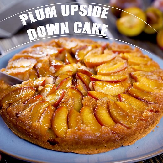 74K views · 5.2K reactions | This Plum Upside Down Cake is one of the most comforting ways to enjoy these delicious fall fruits. With its beautifully caramelized plums on top and a buttery soft cake, bursting of cinnamon and lemon flavor, this cake is simply hard to resist. | Home Cooking Adventure | Facebook