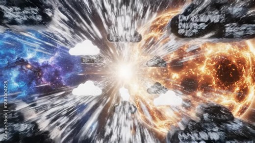 News Nebula blue sky abstract seamless loop Universe age Space Shuttle background Camera flying idea zoom through Star fly past oxygen against cloud computing transmitter animation through glowing sun