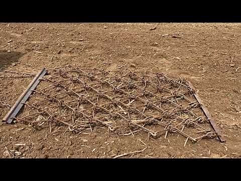 Using a Harrow drag to level seed bed for deer plots