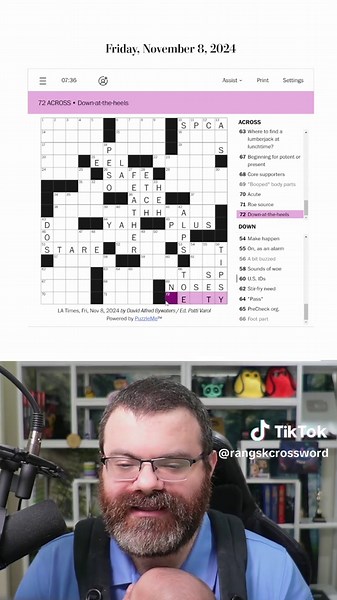 LA Times Friday Crossword Nov 8th, 2024 #latimescrossword #crossword #wordgame #rangsk