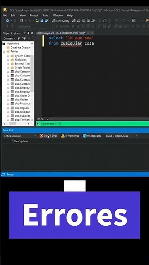 Detecta errores en SQL Server | Error List #sql #sqlserver #sqlservermanagementstudio