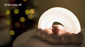 Rainbow Night Light for Kids, Cute Rainbow Light with 3 Lighting Modes & Timer, Rechargeable Desk Lamp Bedside Lamp, Touch Control LED Nursery Night Light for Baby Toddler Gifts for Girls (Pink)