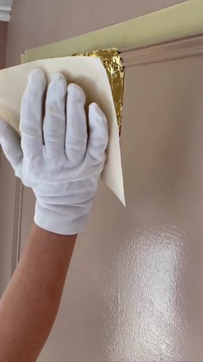 Gold leaf wall art #furnitureartist #foryoupage #fyp #wallart