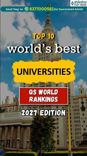 QS World Rankings 2027 RELEASED|World's 10 Best Universities🎓#topuniversities #studyabroad #ranking