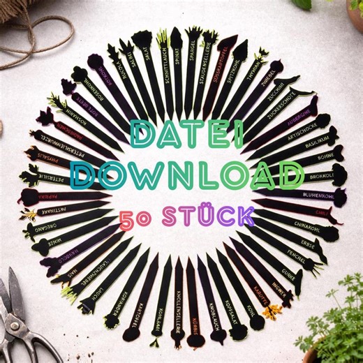 50 Plant Markers for Herbs and Sowing - Printable File for 3D Printers - Plant Labels, Plant Markers, Plant Signs - Etsy