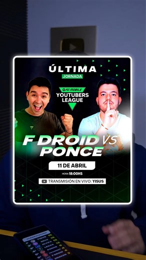 FINAL of the #YouTubers #League of #FCMobile! My entire updated team will play on SATURDAY 11th