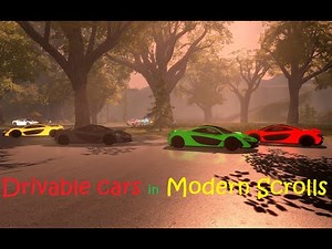 SKYRIM MOD Drivable cars in Modern Scrolls Part 2 SE and LE