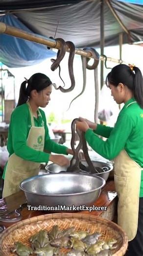 “Snake Processing at a Traditional Market – Rare Footage!”@TraditionalMarketExplorer