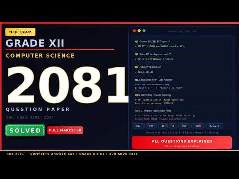 Class 12 Computer Science Paper Solved | Class 12 Computer Science 2081 2082 Paper Solved