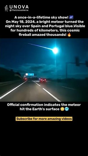 Massive Blue Meteor Over Spain & Portugal! 🌍💙 #Shorts