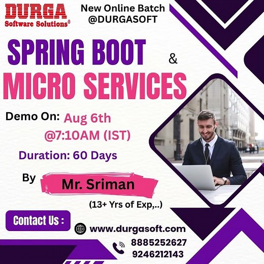 SPRING BOOT & MICRO SERVICES Online Training @ DURGASOFT #durgasoftware #springboot #microservices