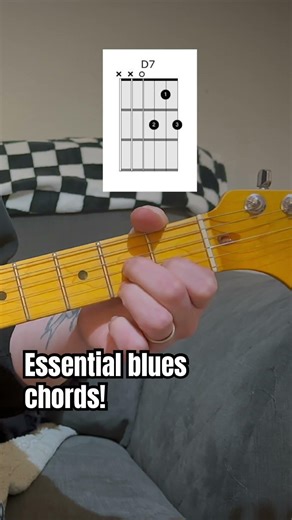 Essential blues chords for beginner guitarists🎸 #beginnerguitar #bluesguitar #guitar