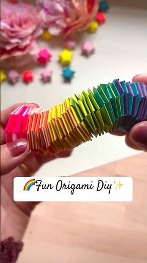 🌈 Fun Crafts/ Rainbow Twist Origami Paper Craft easy/ DIY✨💕 #origami #art #shorts #diy