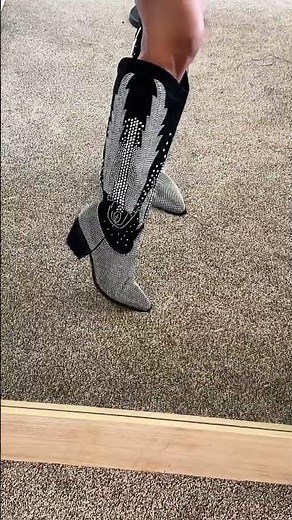 Rhinestone glitter cowgirl boots sparkly western boots for women #rhinestoneboots