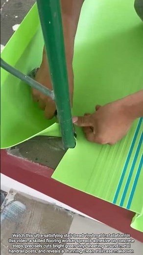 "How Pros Install Rubber Vinyl Mat on Stairs!"#shorts
