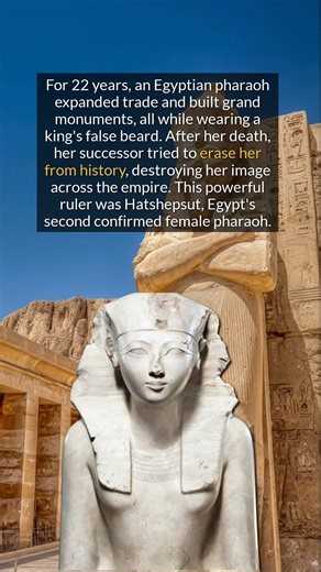 39K views · 1.2K reactions | The female pharaoh whose legacy was almost erased from history. | The History Page | Facebook