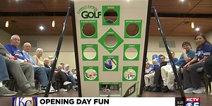 Seniors play bean bag baseball on opening day