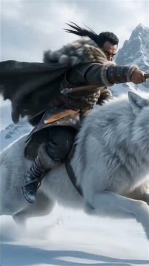 Epic Warrior Riding Giant White Wolf 🐺❄️ | Ultra Realistic CGI Fantasy Cinematic