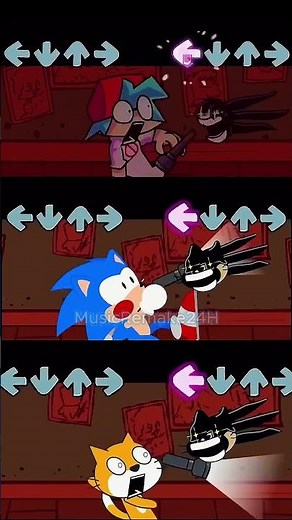 FNF BF and Sonic Scary in Door Mod | Friday Night Funkin Game #fnf #fridaynightfunkin