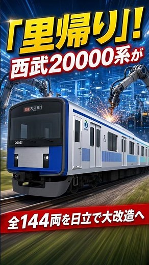 Seibu 20000 Series "Returns Home"! All 144 Cars to Undergo Major Renovations at Hitachi
