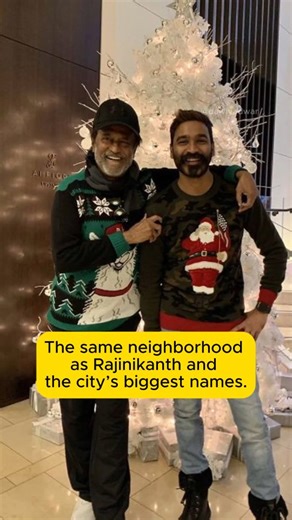 Daiviya Dwar on Instagram: "Dhanush’s ₹150 crore Poes Garden mansion in Chennai. A 19,000 sq ft luxury home with a private gym, home theatre, swimming pool, terrace garden, and modern South Indian interiors. #dhanush #poesgarden #chennaihomes #chennaiproperties #terracegarden #dhanushfans #tereishkmein"