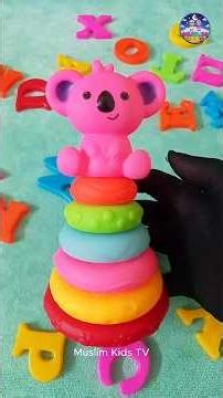 Learn Colors & ABCs with Fun Toy Stacking Rings | Educational Video for Kids #shorts