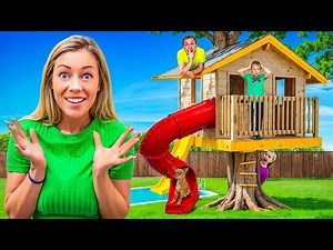 24 HOURS in the GIANT Tree House!