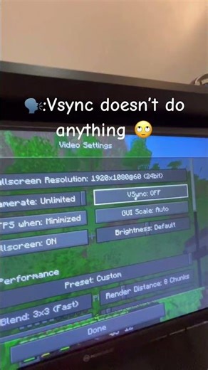 TURN OF VSYNC!!!!!! #pc #minecraft #gaming #viral #nasapc