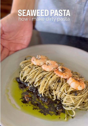 Seaweed Spaghetti with Shrimp | Umami Pasta