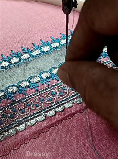 create cutwork embroidery with metallic thread no print needed #embroideryshorts #cutworkdesign