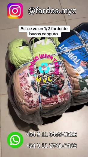 Medio fardo de buzos y camperitas canguro - Talles variados hombre y mujer