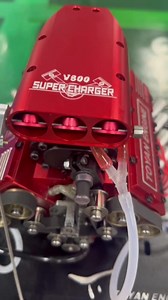 TOYAN red V8 with supercharger new base set #enginediy | Enginediy.com