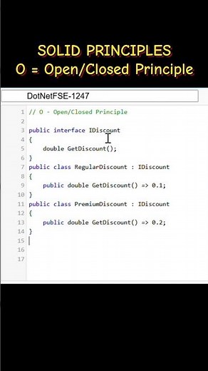 Open Closed Principle in SOLID principles. #csharp #dotnet #solidprinciples #interviewtips