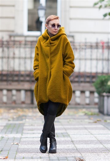 Wool Coat for Women - Warm Winter Lined Hooded Coats, Plus Size Boiled Wool Outerwear - Etsy