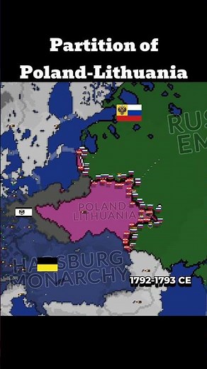 Partitions of Polish-Lithuanian commonwealth in Ages of Conflict #agesofconflict #map #history