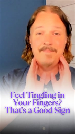 2K views · 41 reactions | Let’s try this together:  Slow inhale → exhale with a humming sound You might notice tingling in your fingers. That’s the vibration moving over your vocal cords.  And right beneath your fingers sit branches of the vagus nerve. When they vibrate, they get gently stimulated—supporting calm, connection, and nervous system health. #hummingpractice #vagusnerve #soundtherapy #holistichealing | Jim Donovan Sound Health | Facebook