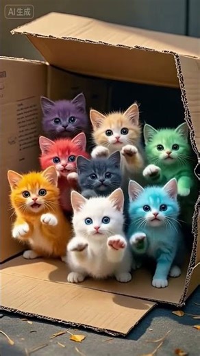 A box of beautiful kittens #cutekitties #adorablecats #cats#kitten #cuteanimal #catshorts #cat