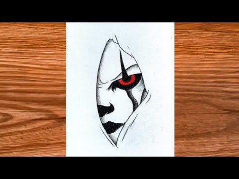 How to draw Scary Pennywise | Easy drawing step by step | Horror Movie Art