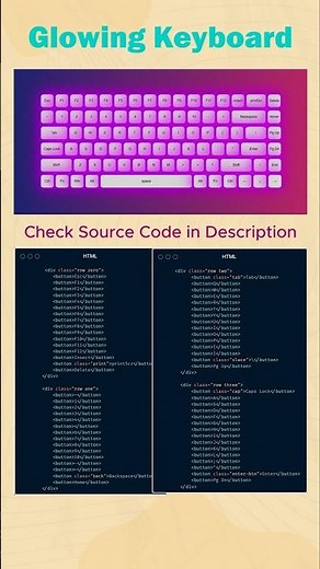 Glowing Keyboard Design Using HTML & CSS 🔥 | Pure CSS UI Animation #shorts